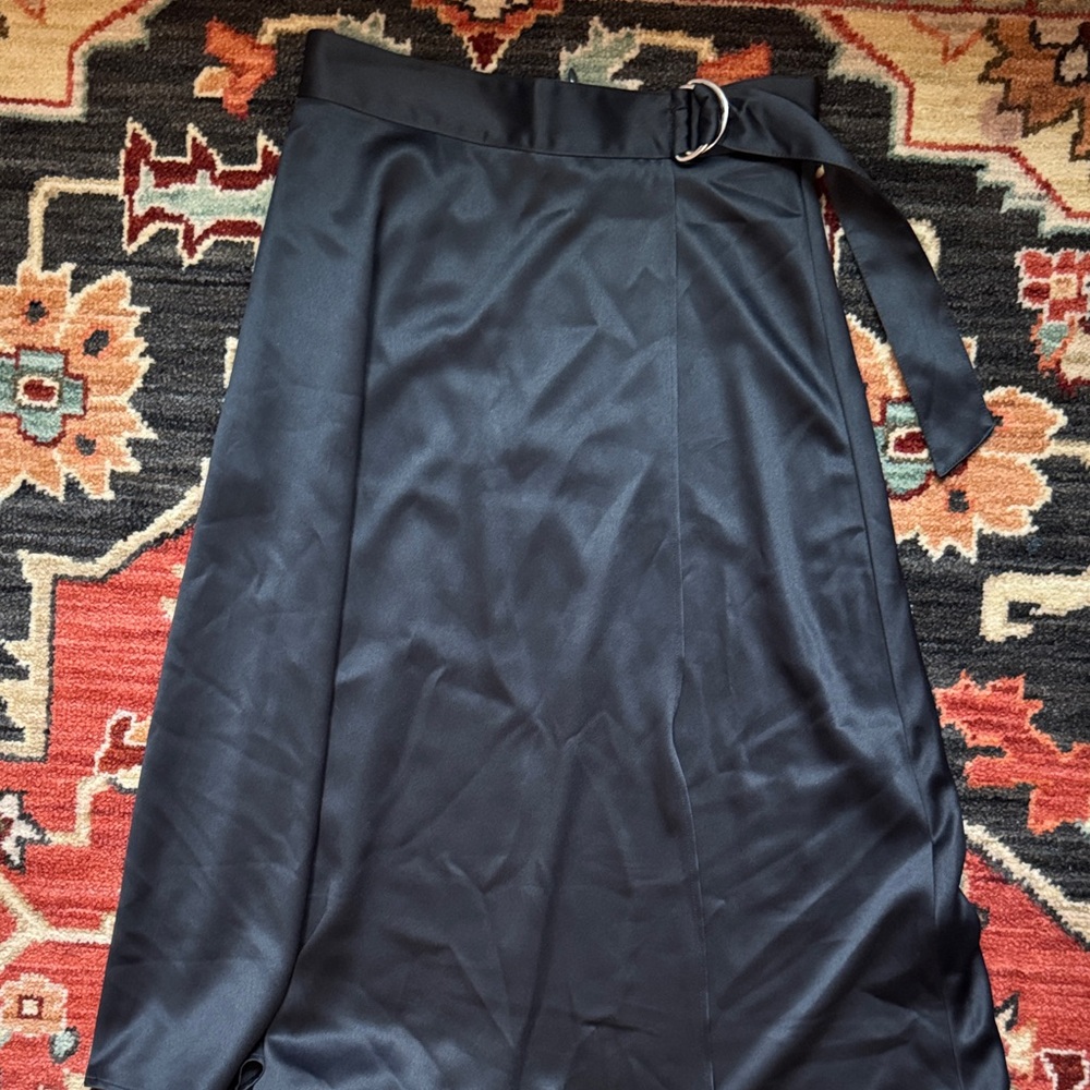 H&M Black Satin Midi Dress